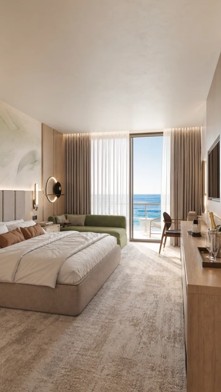 Bright sea-view room