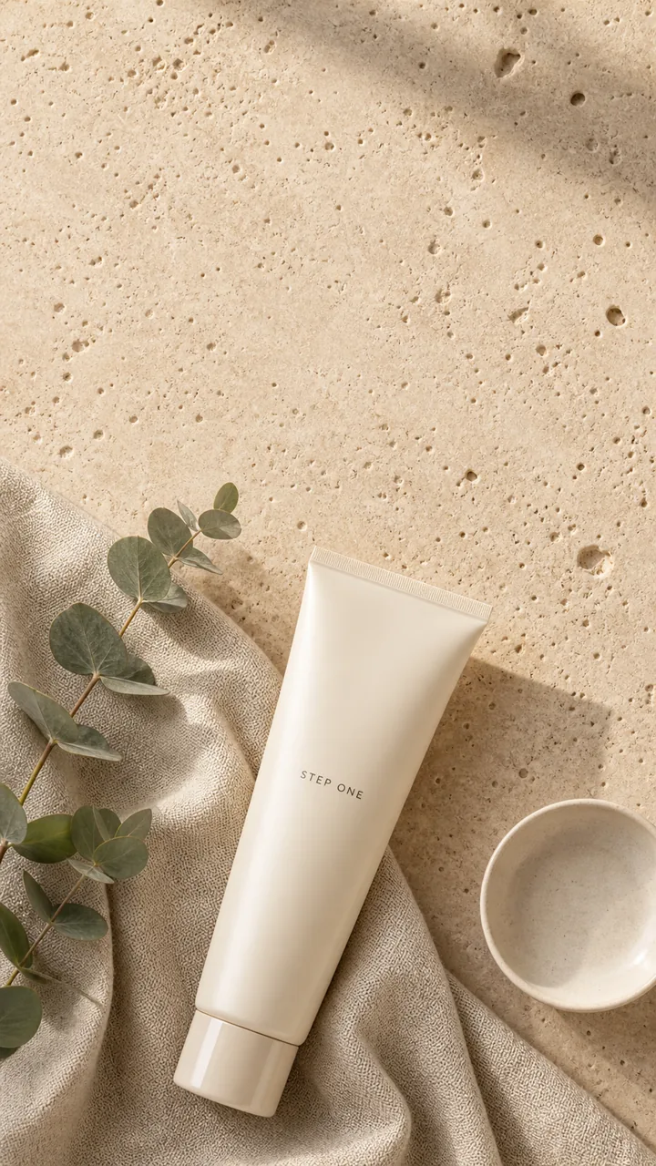 Skincare product flat-lay for social content